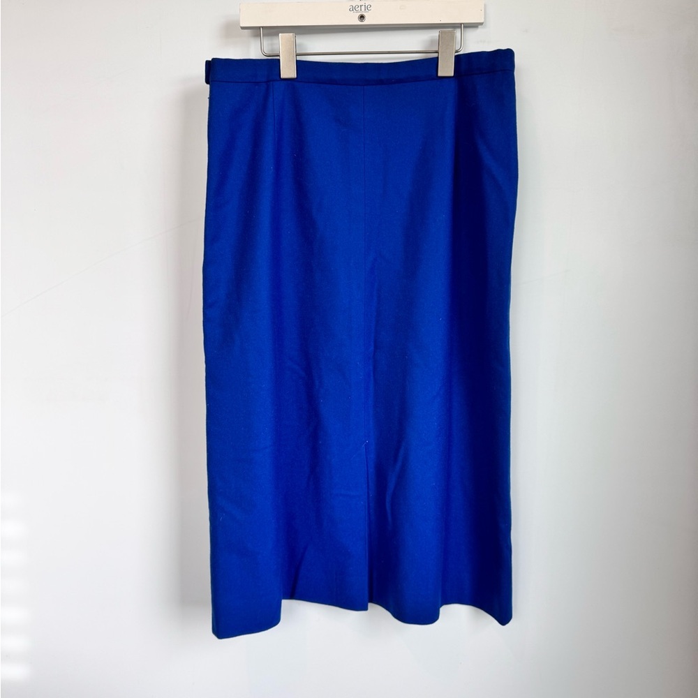 Vintage Pendleton Wool Blue Midi Pencil Skirt Size 14 - Picture 4 of 11